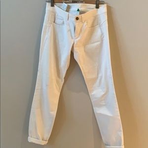 White thin low rise pant